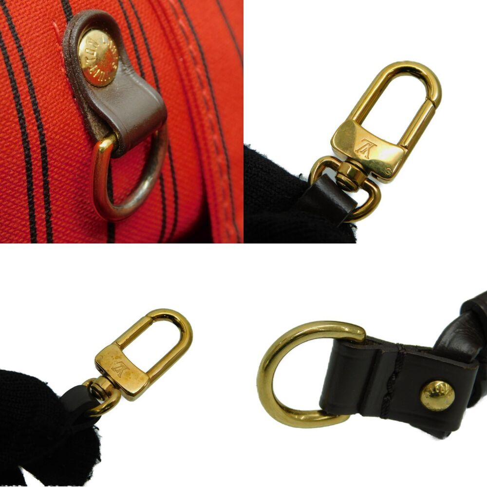 Louis Vuitton Neverfull Damier Ebene Brown Tote Bag Brown Red Pouch - Picture 6 of 7